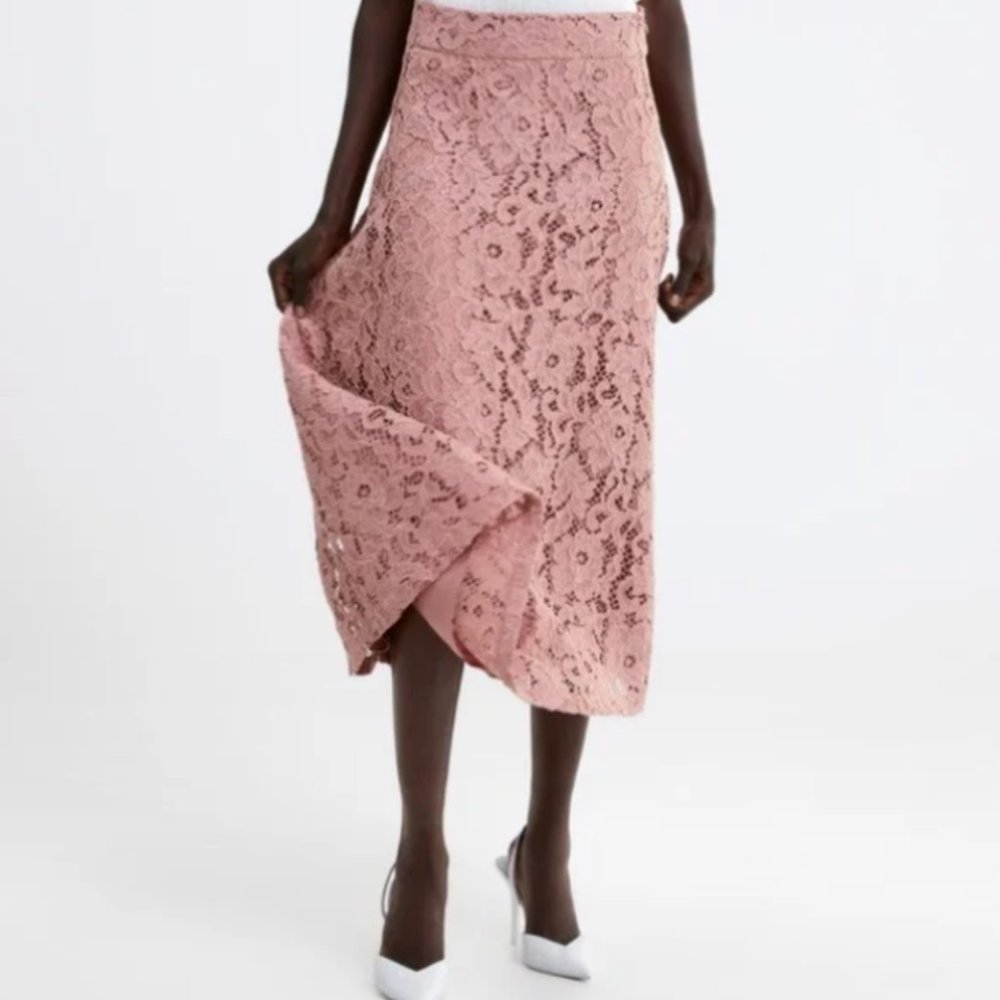 ZARA Baby Pink Lace Skirt